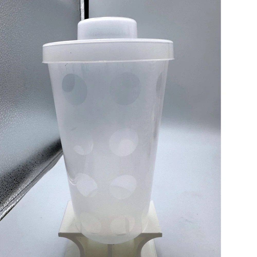 LEGO 2002 Pick A Brick Cup Frosted Translucent Storage Container with Lid 6in